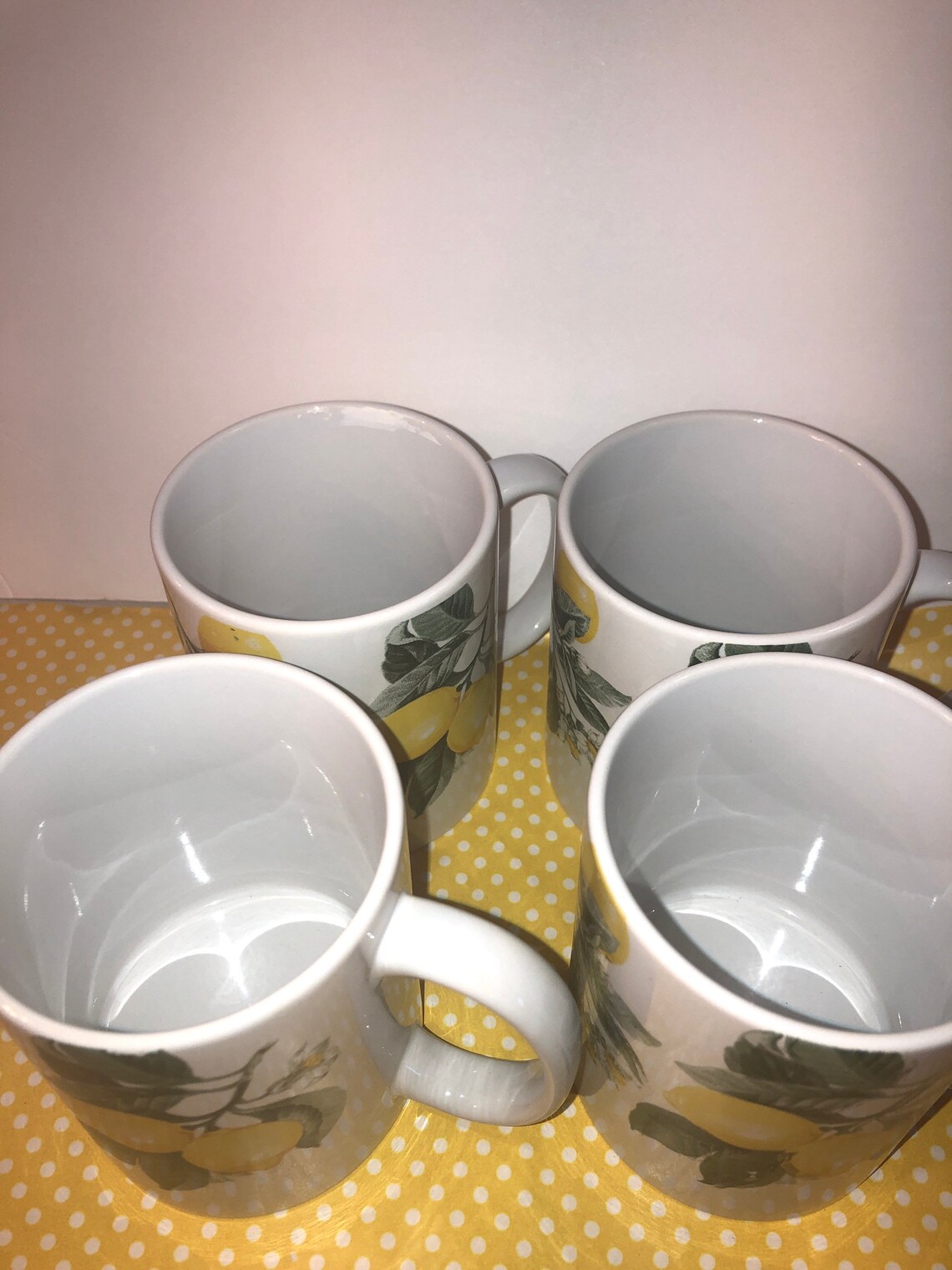 Royal Norfolk Lemon mugs Set Of 4 Etsy