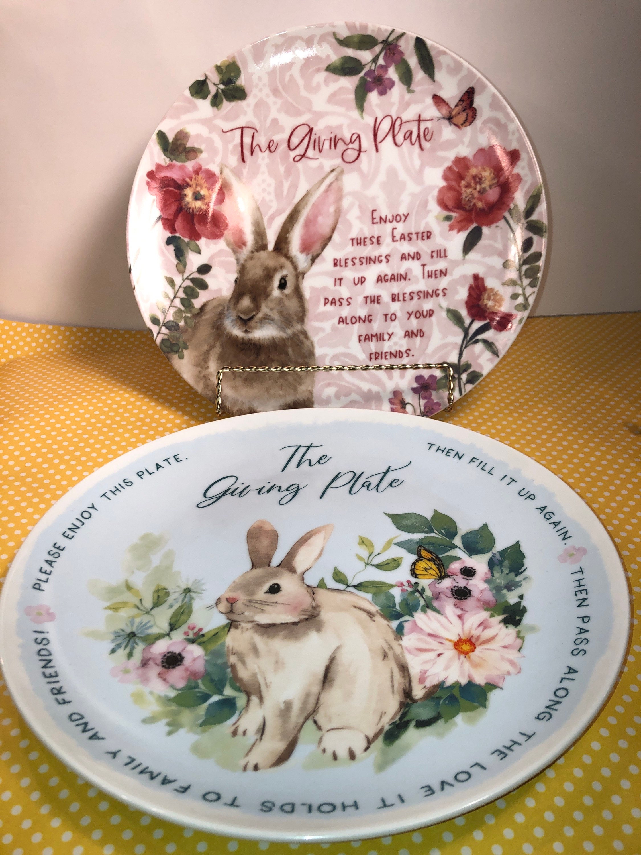 2 Giving Easter Dinner Plates Ceramic Gloss Plates Set of Etsy UK
