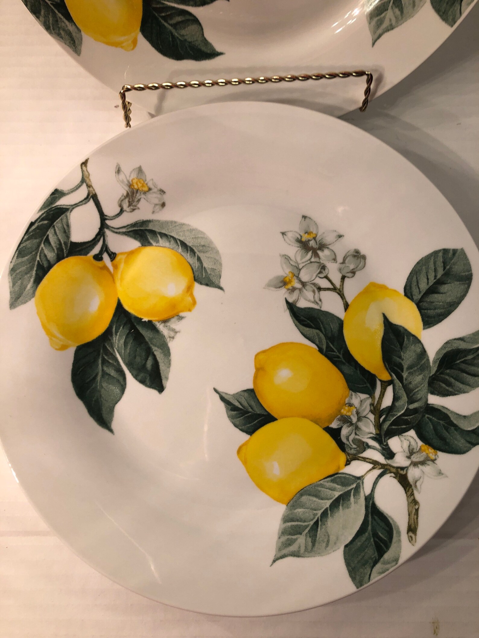 Lemon Ceramic Dinner Plates Set Of 4 Royal Norfolk Plates Etsy