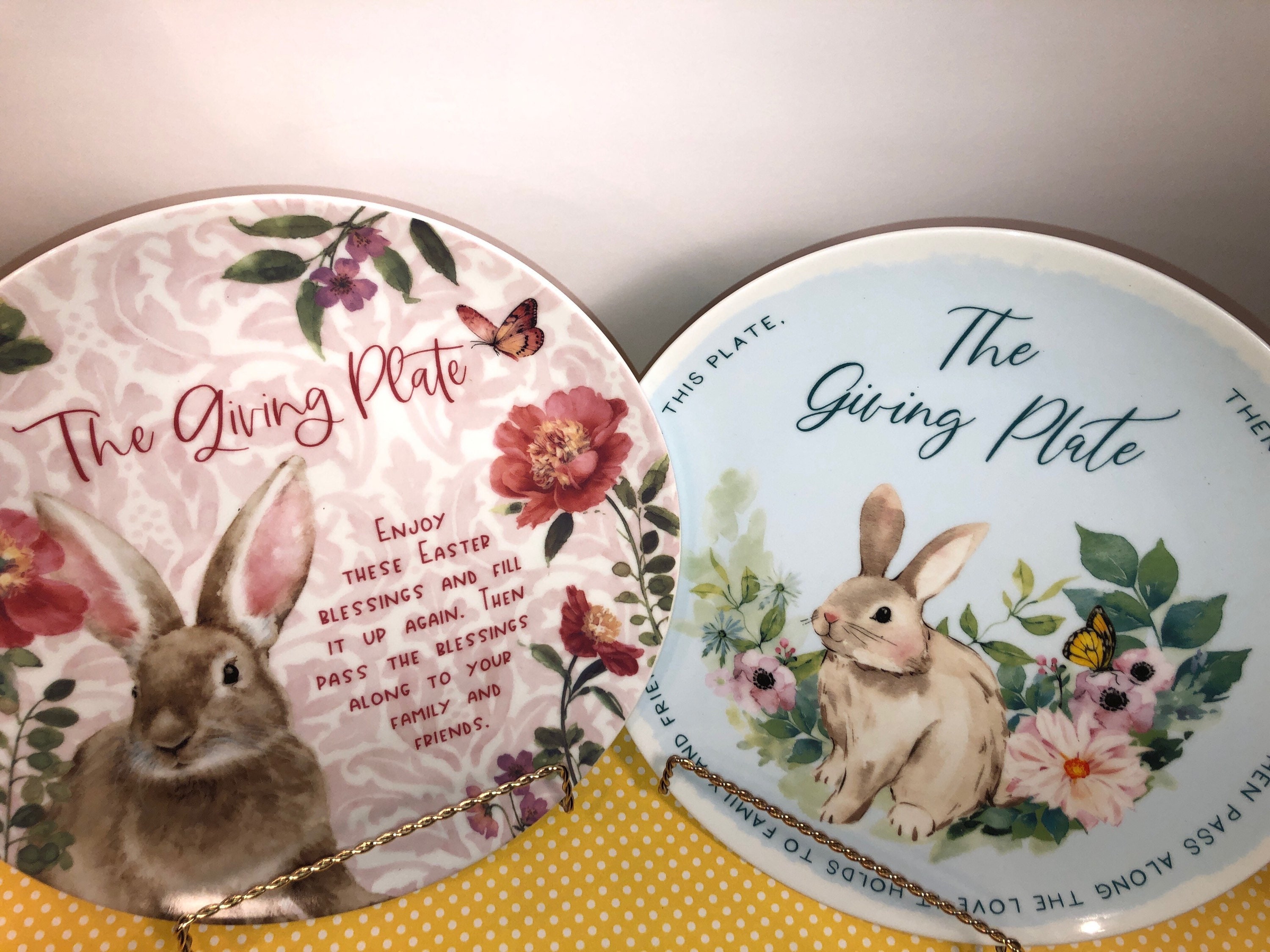 2 Giving Easter Dinner Plates Ceramic Gloss Plates set of Etsy