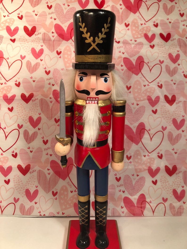 Handmade- Tall Wooden Nutcracker Hand painted