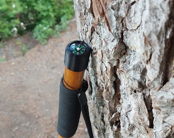Handmade Bamboo Walking Stick with 3D Printed Fittings - Hiking Pole