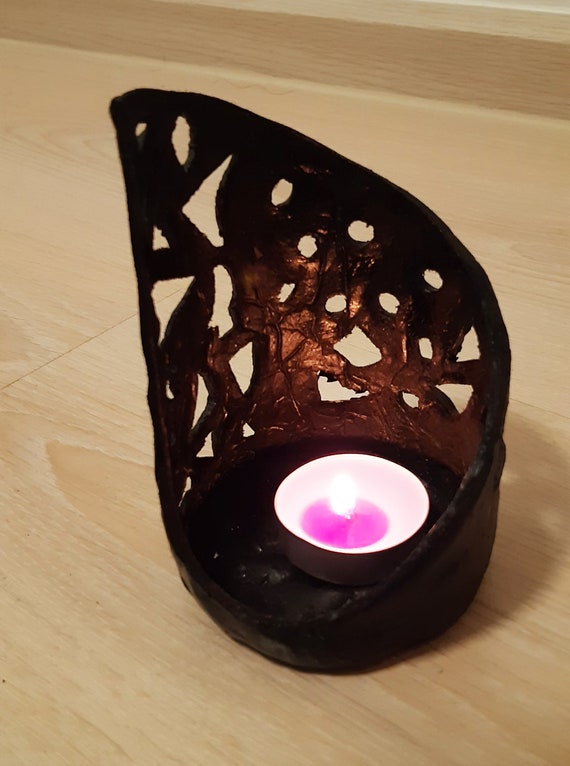 Handmade Clay Tealight Candle Holder Air Dry Clay Candle Etsy