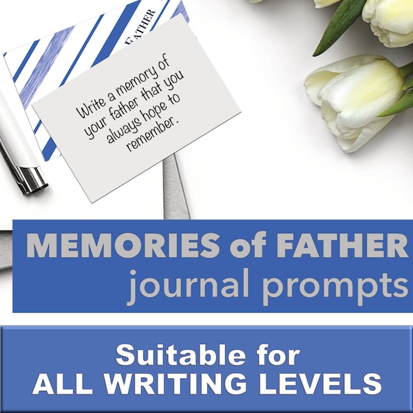 Grief Journal, Writing Prompts, Memories of Father, Memories Book, Memories Scrapbook, Remembrance Gift, Keepsake Gift, Loss of Father