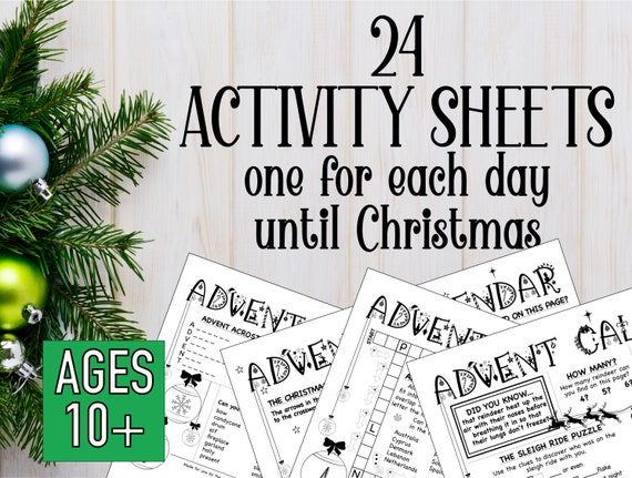 Printable Advent Calendar and Christmas Activity Sheet