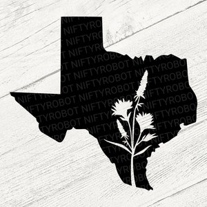 Texas SVG, Texas Bluebonnet SVG, Texas Floral Cut File, SVG File for Cricut, Country svg, Texas Silhouette, Texas Outline svg
