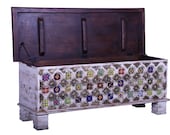 Indian storage trunk, Rustic Indian trunk, dowry chest, hope chest, blanket box, tv stand, coffee table furniture, home and living