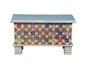 Indian storage trunk, Rustic Indian trunk, dowry chest, hope chest, blanket box, tv stand, coffee table furniture, home and living