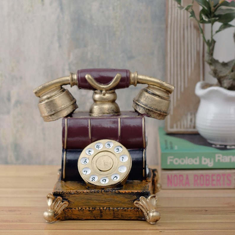 Large Vintage Telephone Accent Showpiece for Home Decor Quirky gifts retro telephone d\u00e9cor antique phones vintage d\u00e9cor and furniture