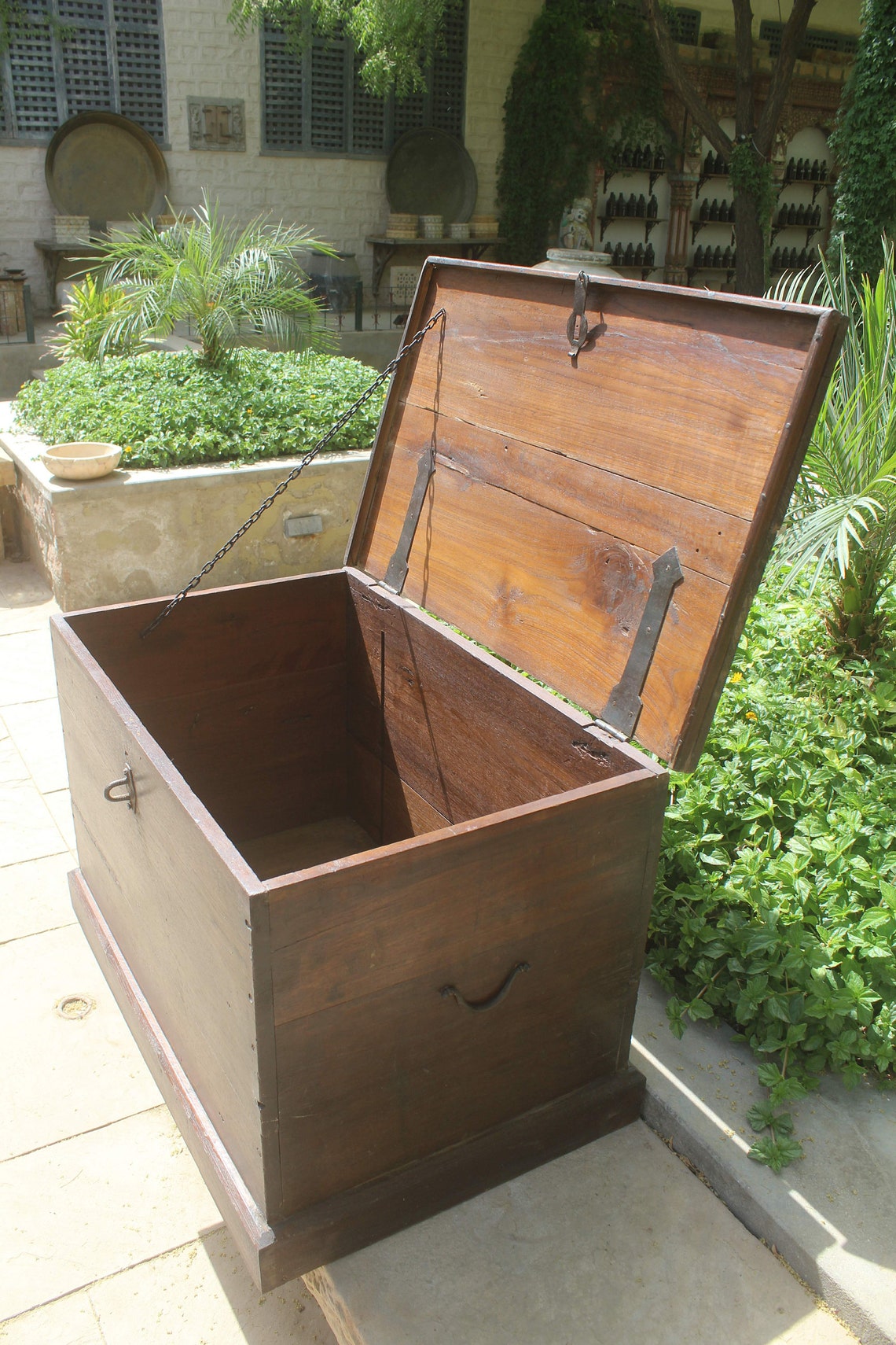 Wooden carved old teak wood box/Original old chest/Wooden Etsy