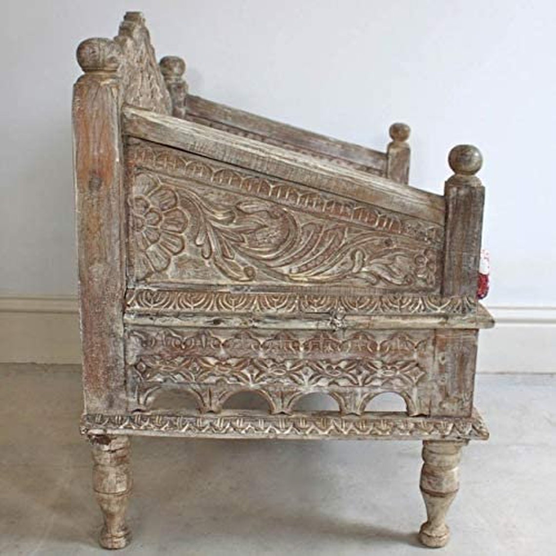 Hand Carved Indian Reclaimed Wood hand made Maharaja chair Etsy