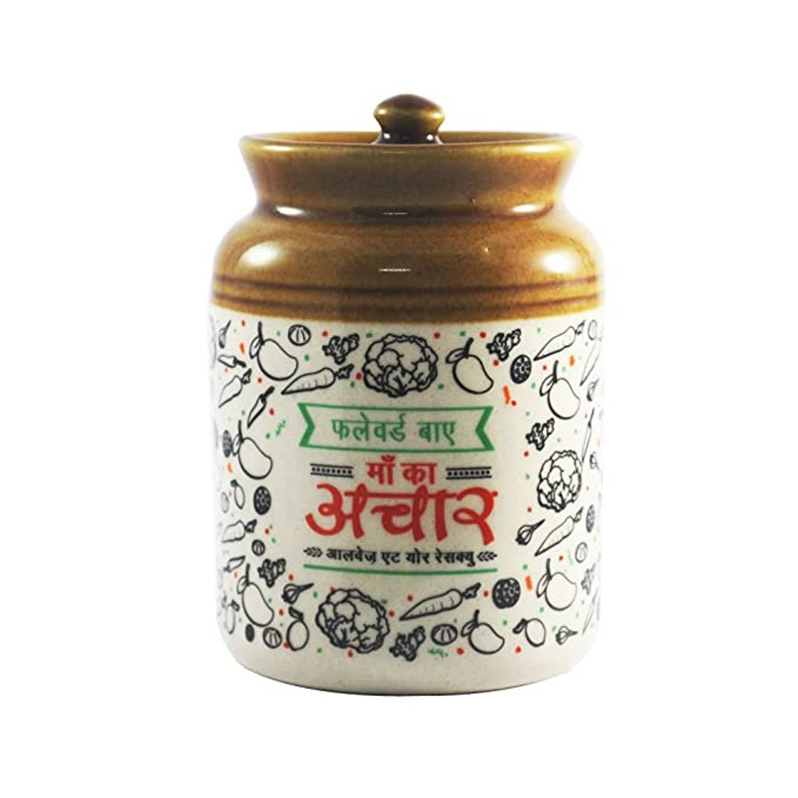 Ceramic pickle jar with lid Achaar Bharni Ceramic pickle Etsy