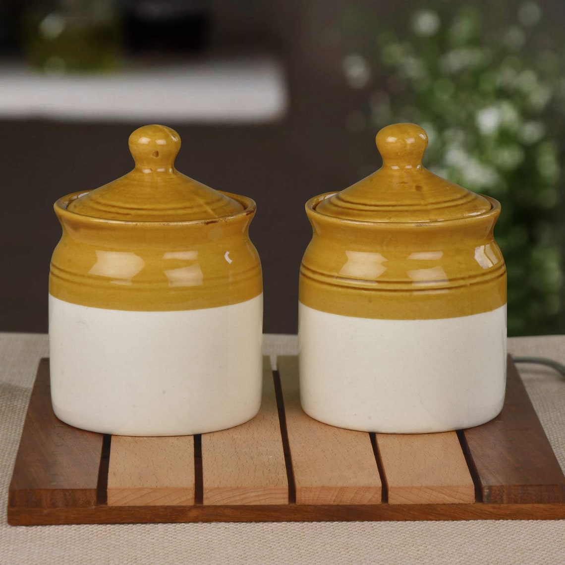 Ceramic pickle jars set of 2 / Traditional Indian Achaar Etsy