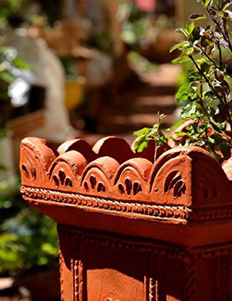 Terracotta Artware Pot/ Clay Tulsi Plant Pot/ Mitti Artware Etsy
