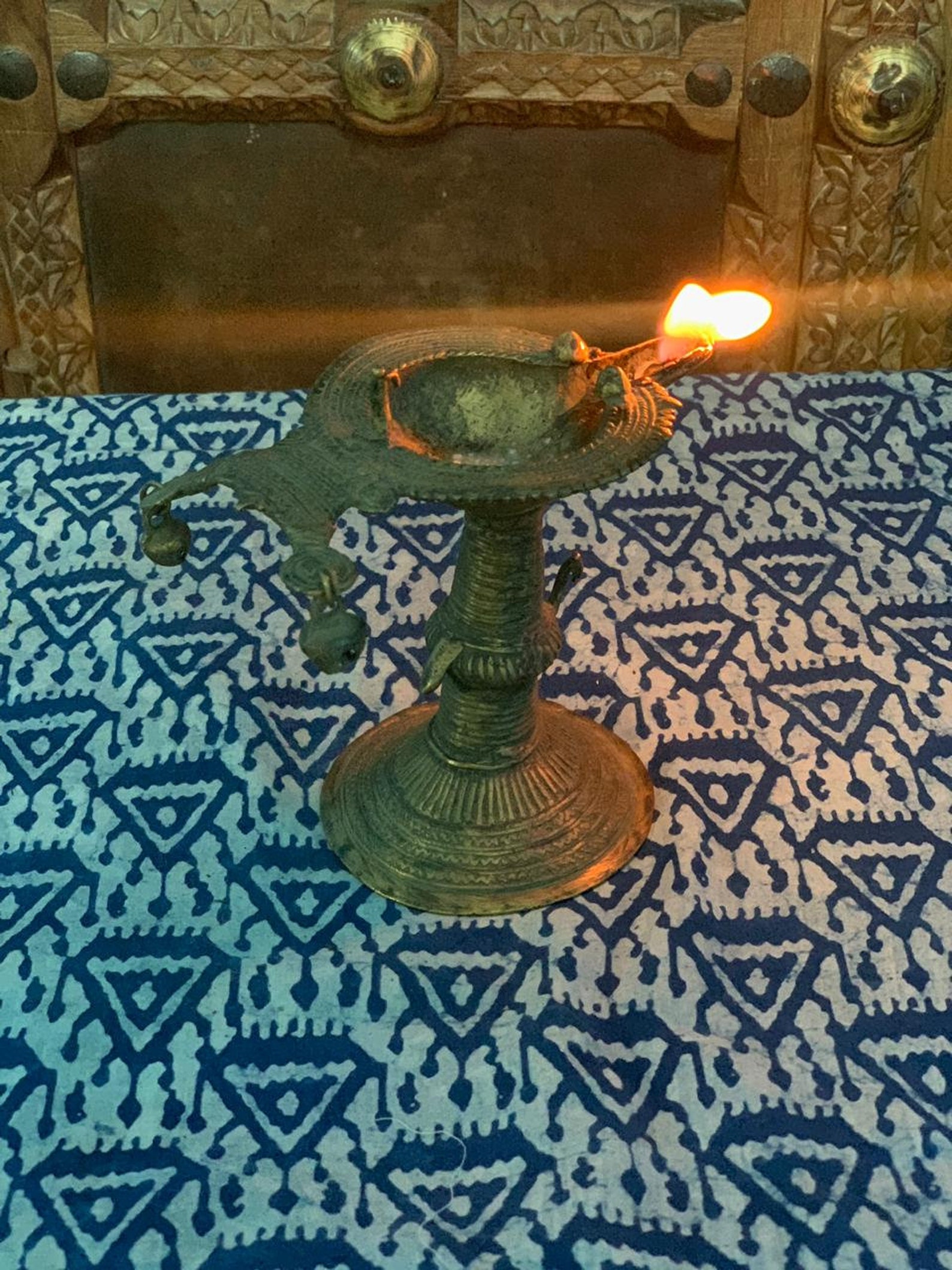 Brass oil lamp/ Brass pooja lamp/ Indian oil lamp/ Indian Etsy
