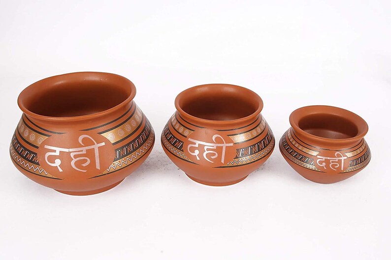 Earthernware mitti clay curd setting pot utensil set of 3 Etsy