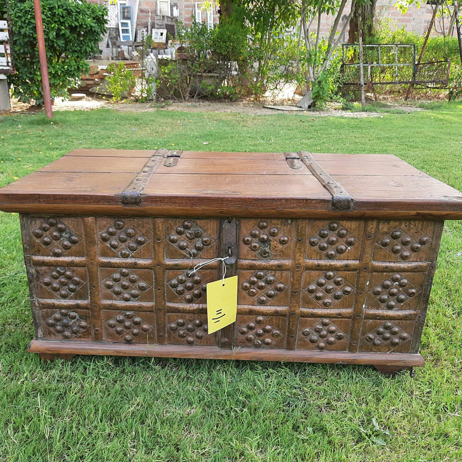 Wooden carved old teak wood box/Wooden antique dowry Etsy
