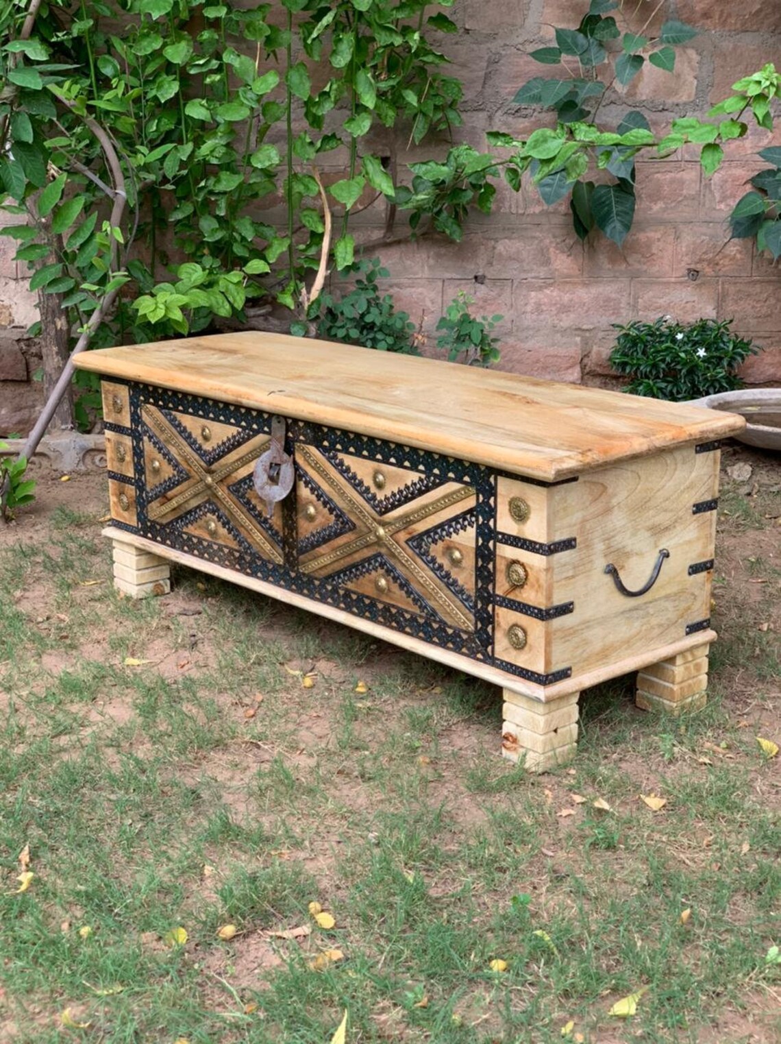 Indian storage chest Vintage Indian trunk dowry chest hope Etsy