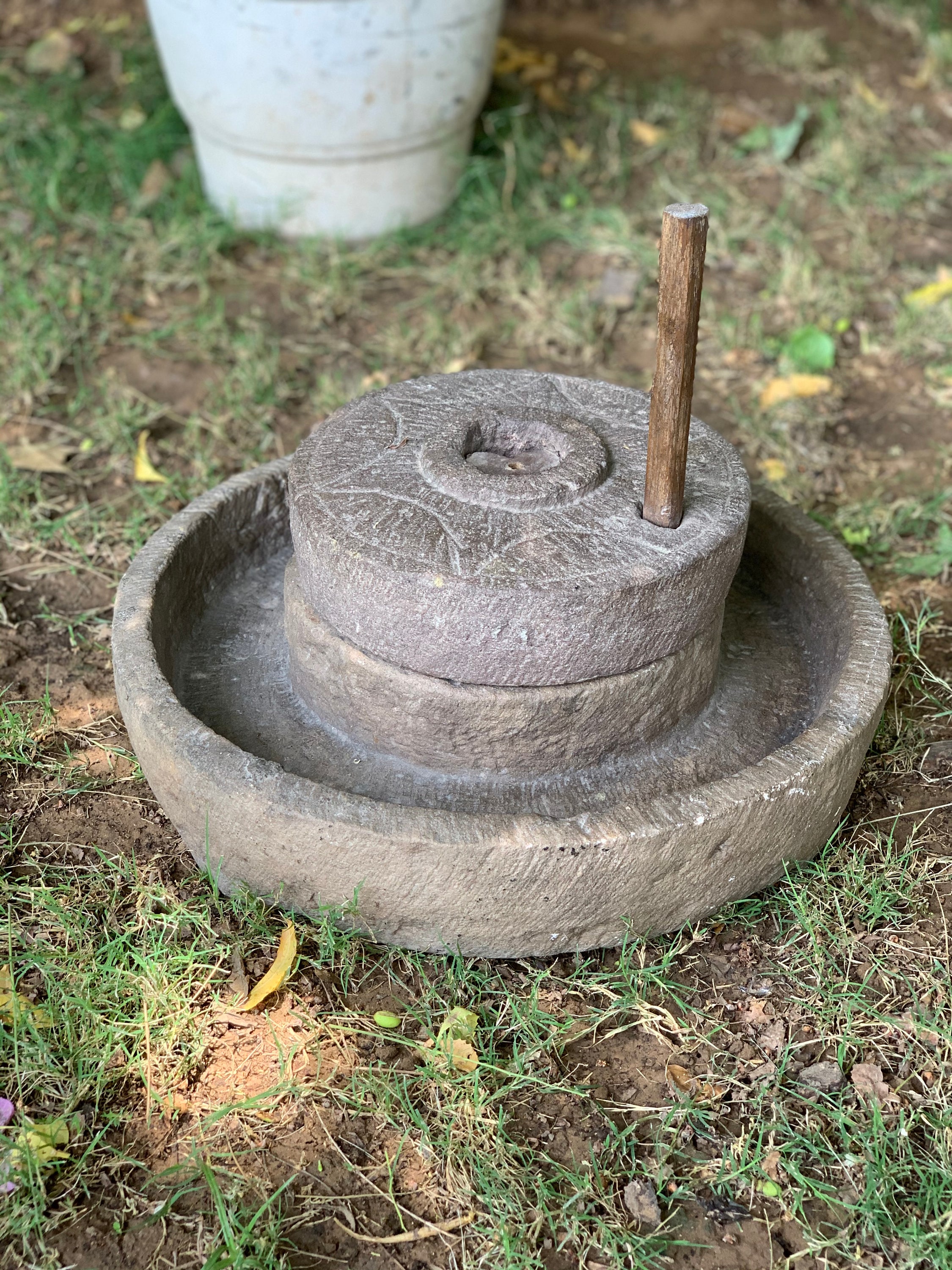 Indian Traditional Stone Grinder Online Antique Indian Chakki stone grain grinder pulses spices | Etsy