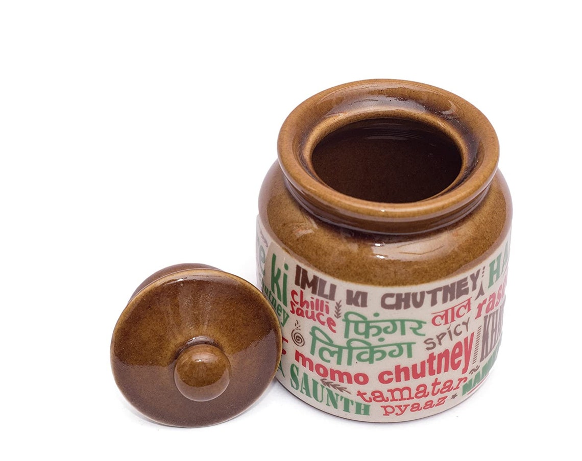 Ceramic pickle jar with lid set of 4 Achaar Bharni Ceramic Etsy