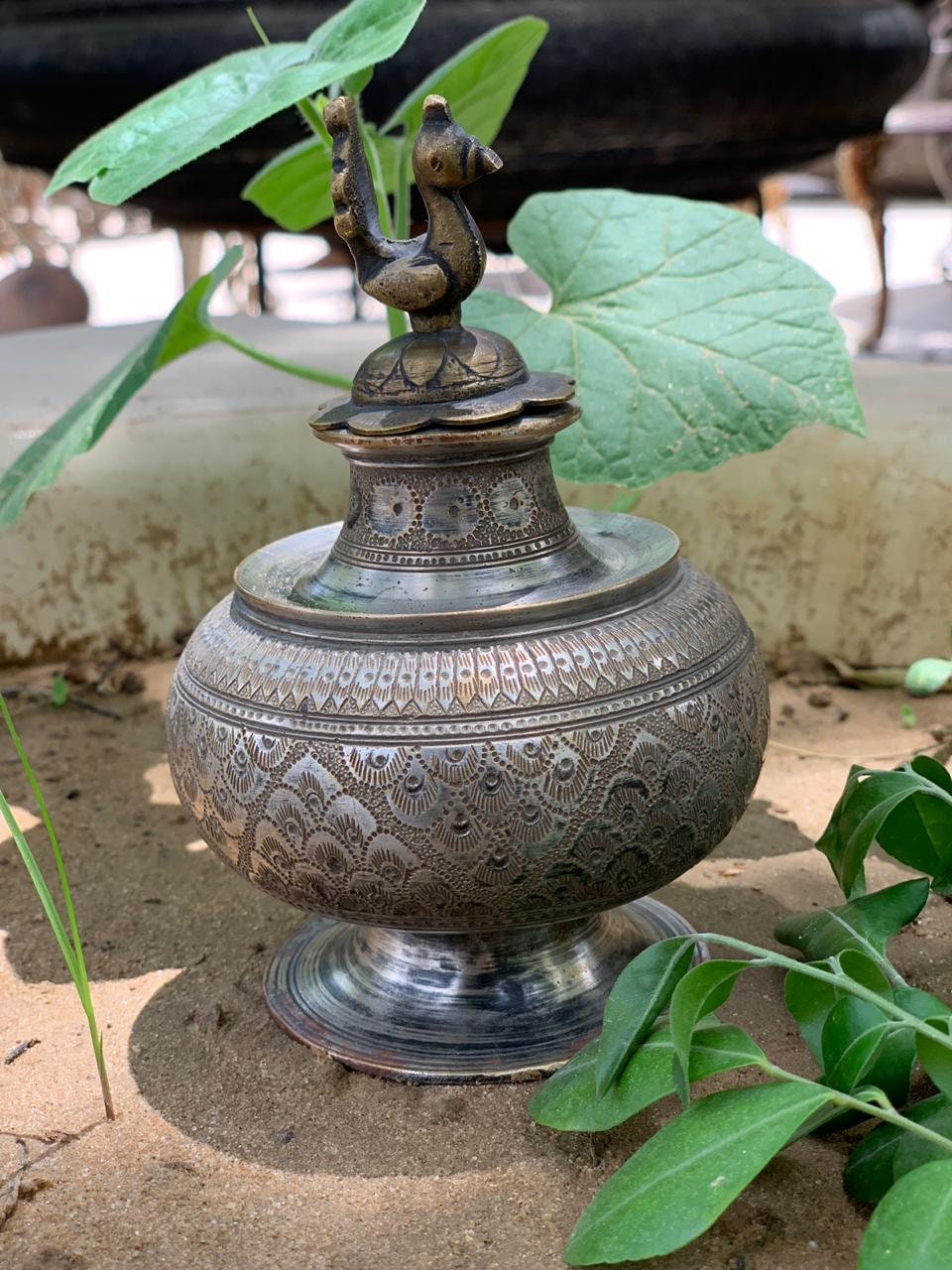 Brass ink pot Ink well/ Indian Antique brass ink pot/ Rare Etsy