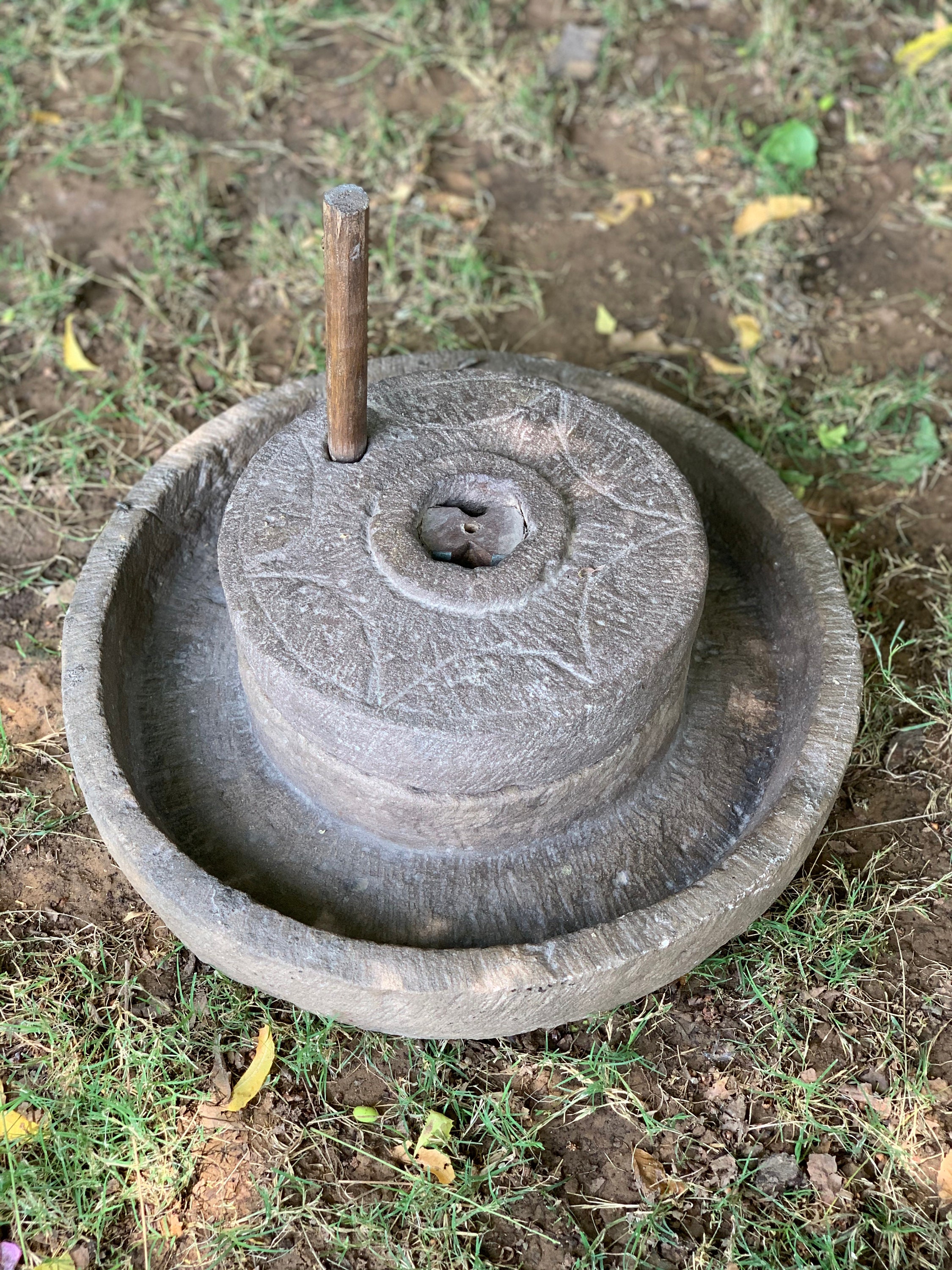 Antique Indian Chakki stone grain grinder pulses spices Etsy