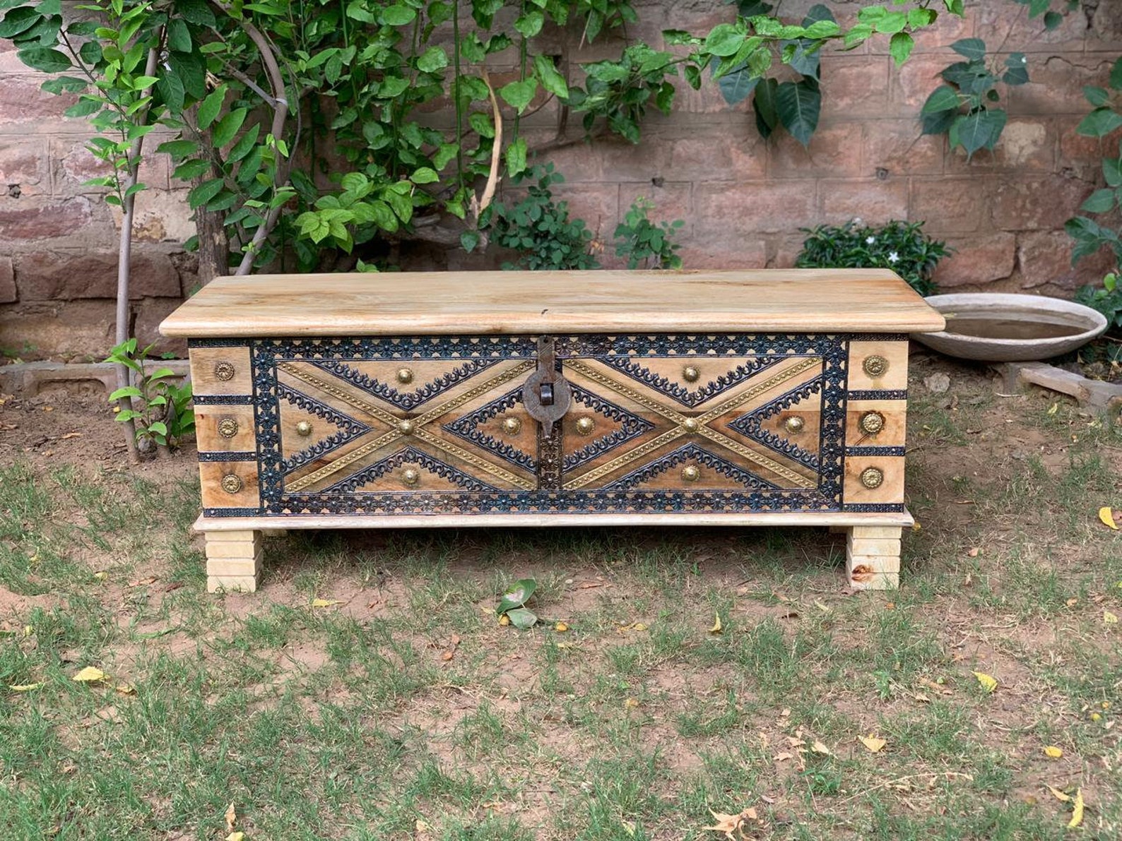 Indian storage chest Vintage Indian trunk dowry chest hope Etsy