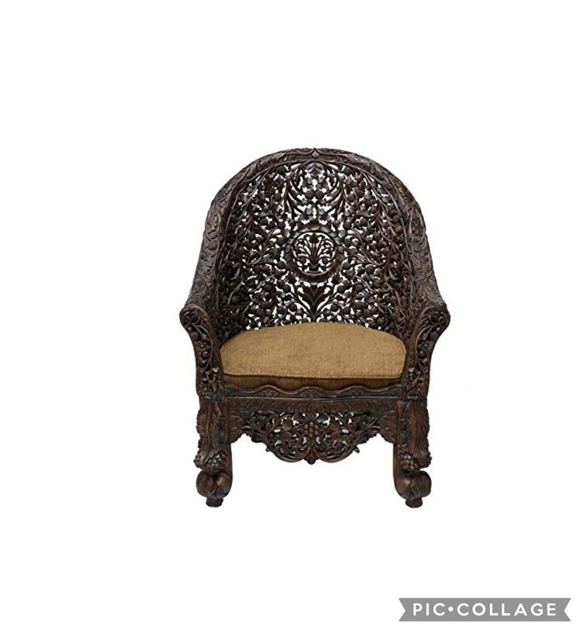 Wooden Hand carved hand made Maharaja chair Indian wooden Etsy