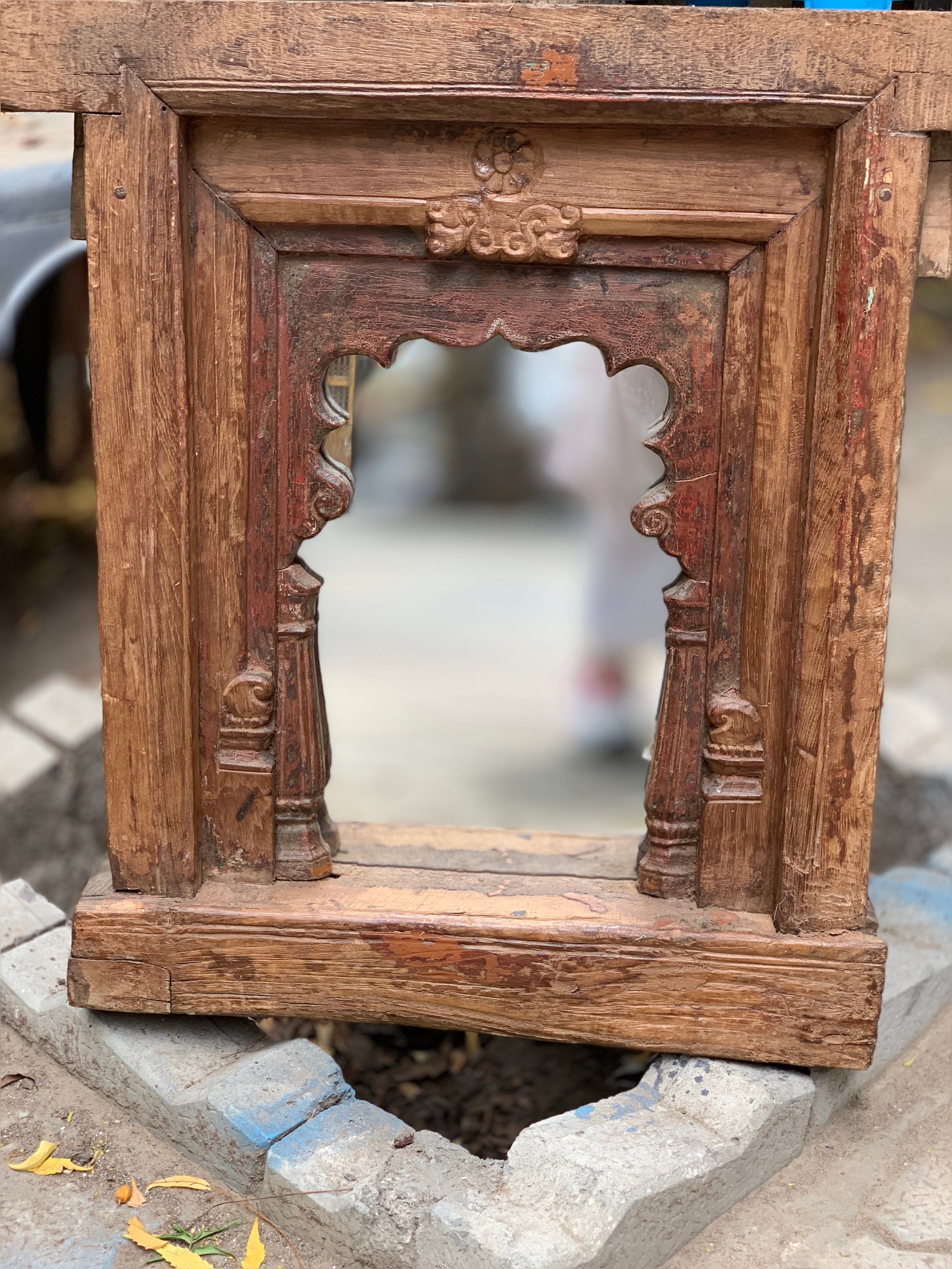 Antique Indian Mirror frame/ Wooden carved antique mirror Etsy