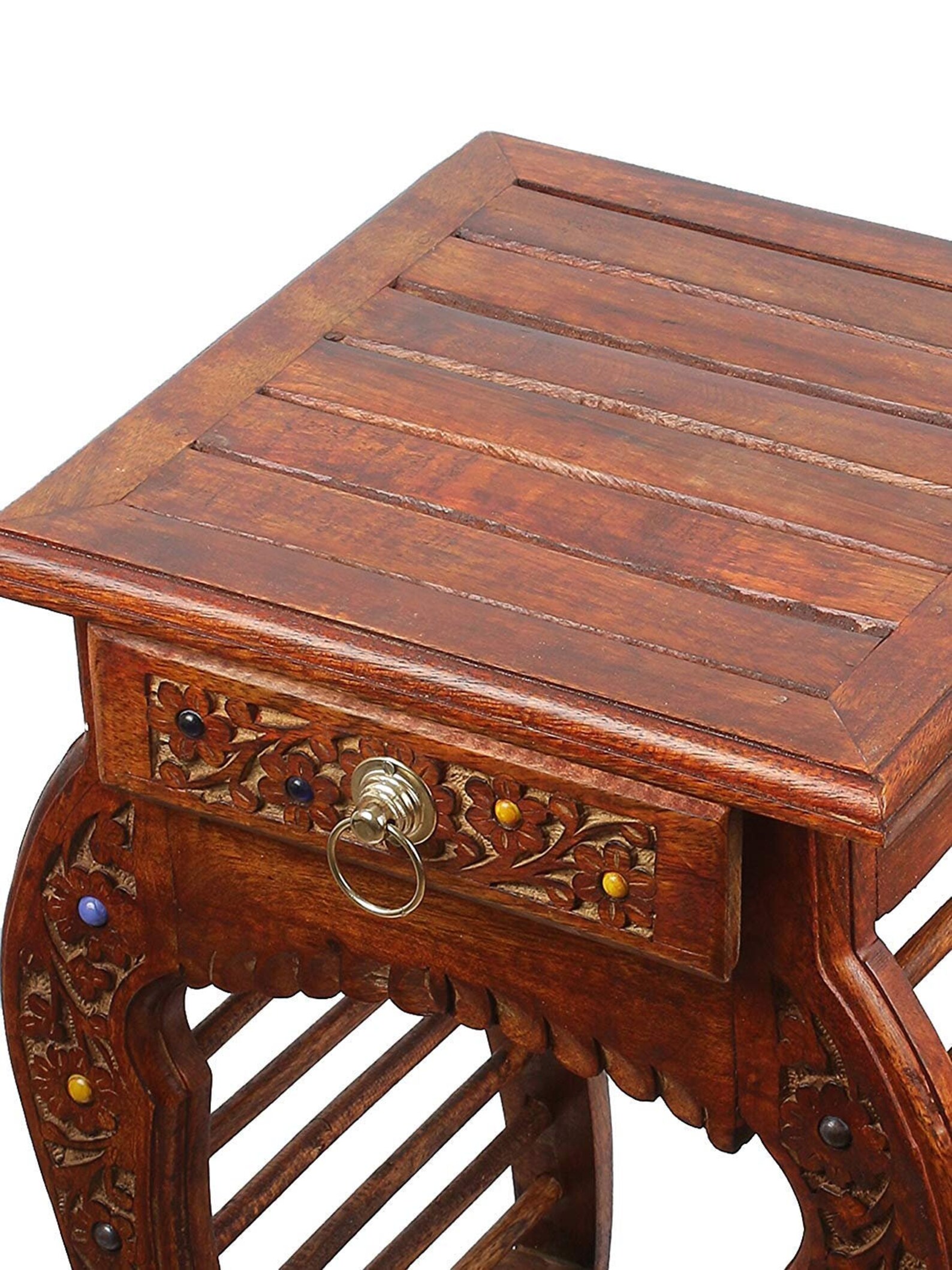 Bedside Table Antique Look Natural Wood with Drawer Storage Etsy