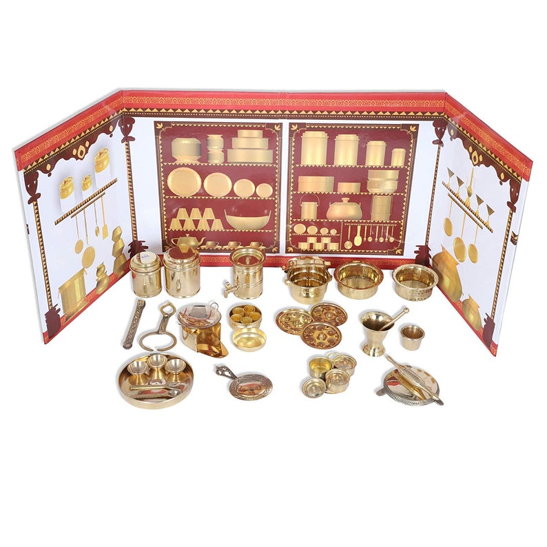 Brass Pretend Play Kitchen Set Brass Indoor Kitchen Set Game Etsy