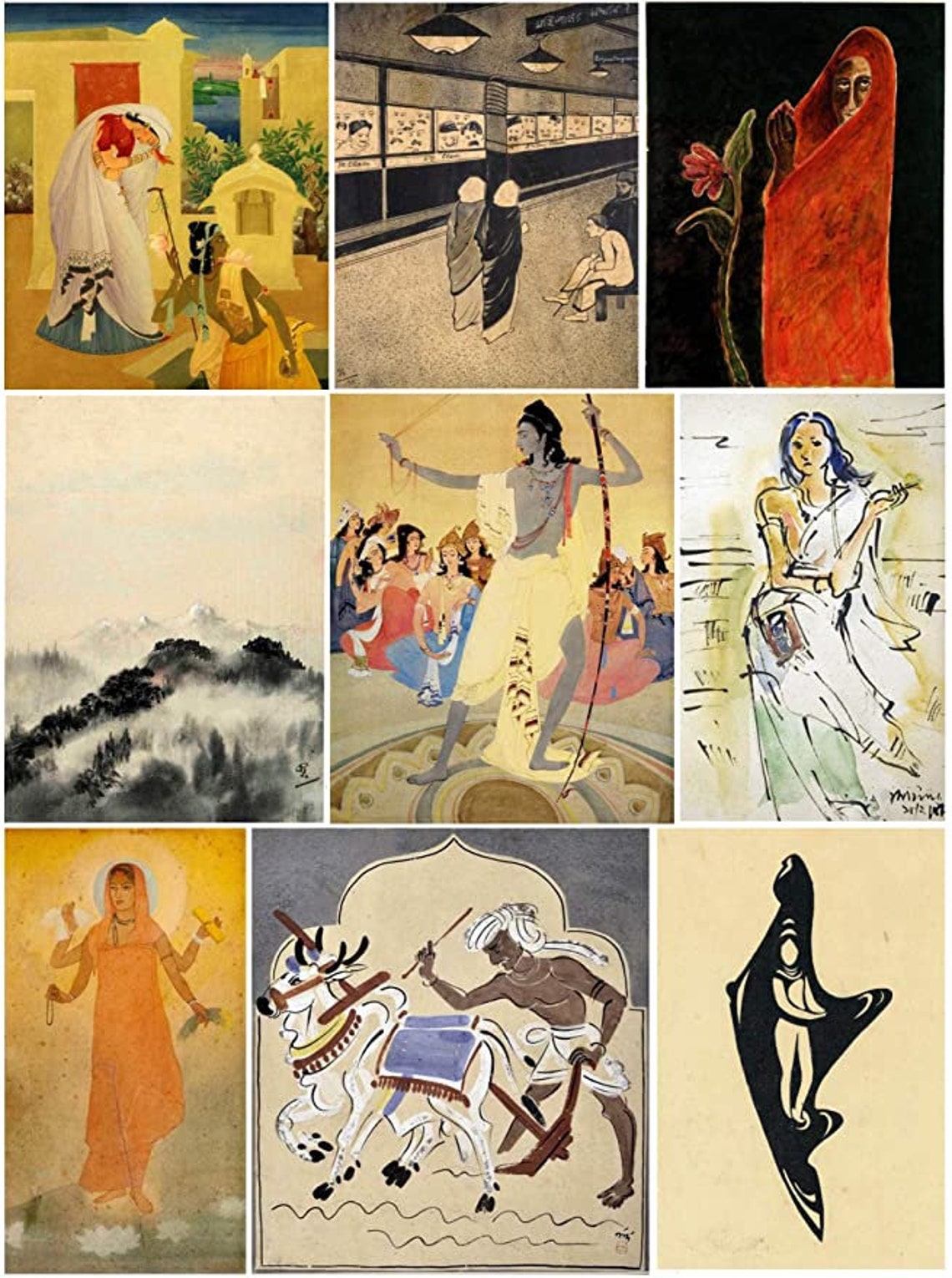 Set of 10 Best of Bengal School Art Painting Prints Indian Etsy