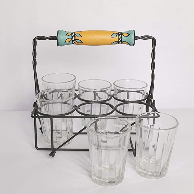 Cutting Chai Glasses With Metal Stand Indian Tea Glasses | Etsy UK
