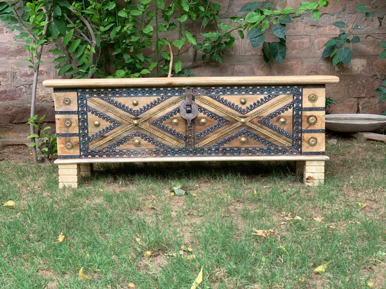 Indian storage chest Vintage Indian trunk dowry chest hope Etsy
