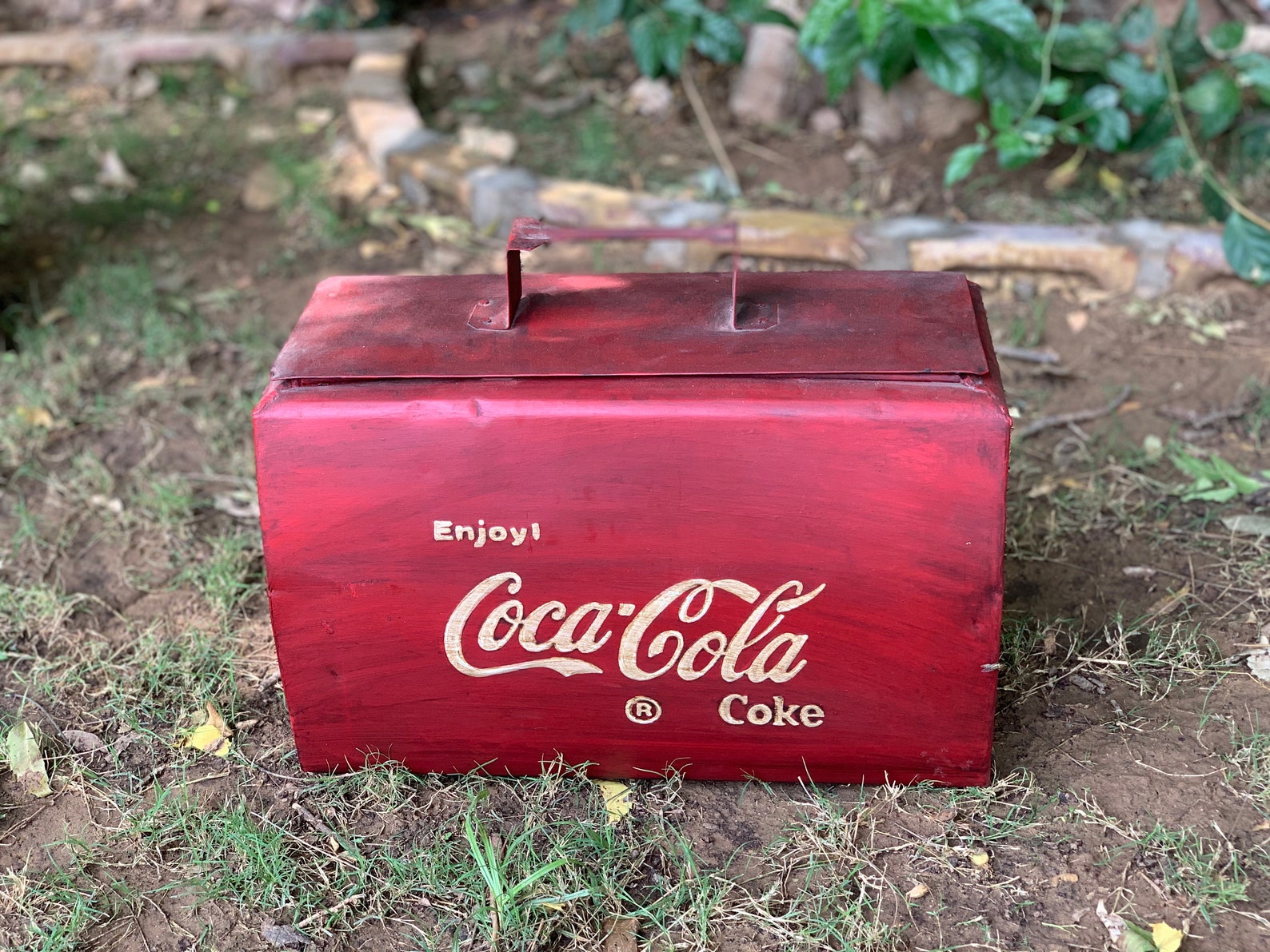 Coca Cola cooler box vintage cold drinks fridge Coca Cola Etsy