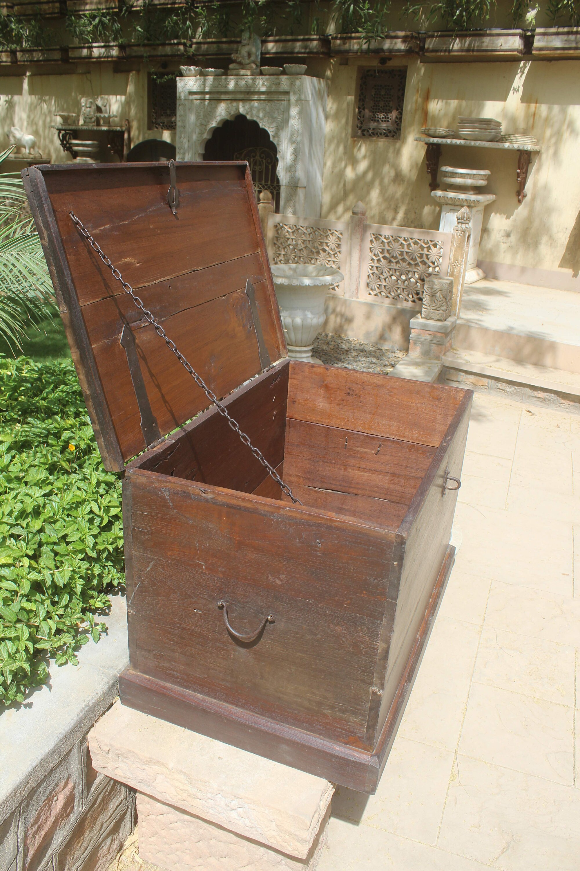 Wooden carved old teak wood box/Original old chest/Wooden Etsy