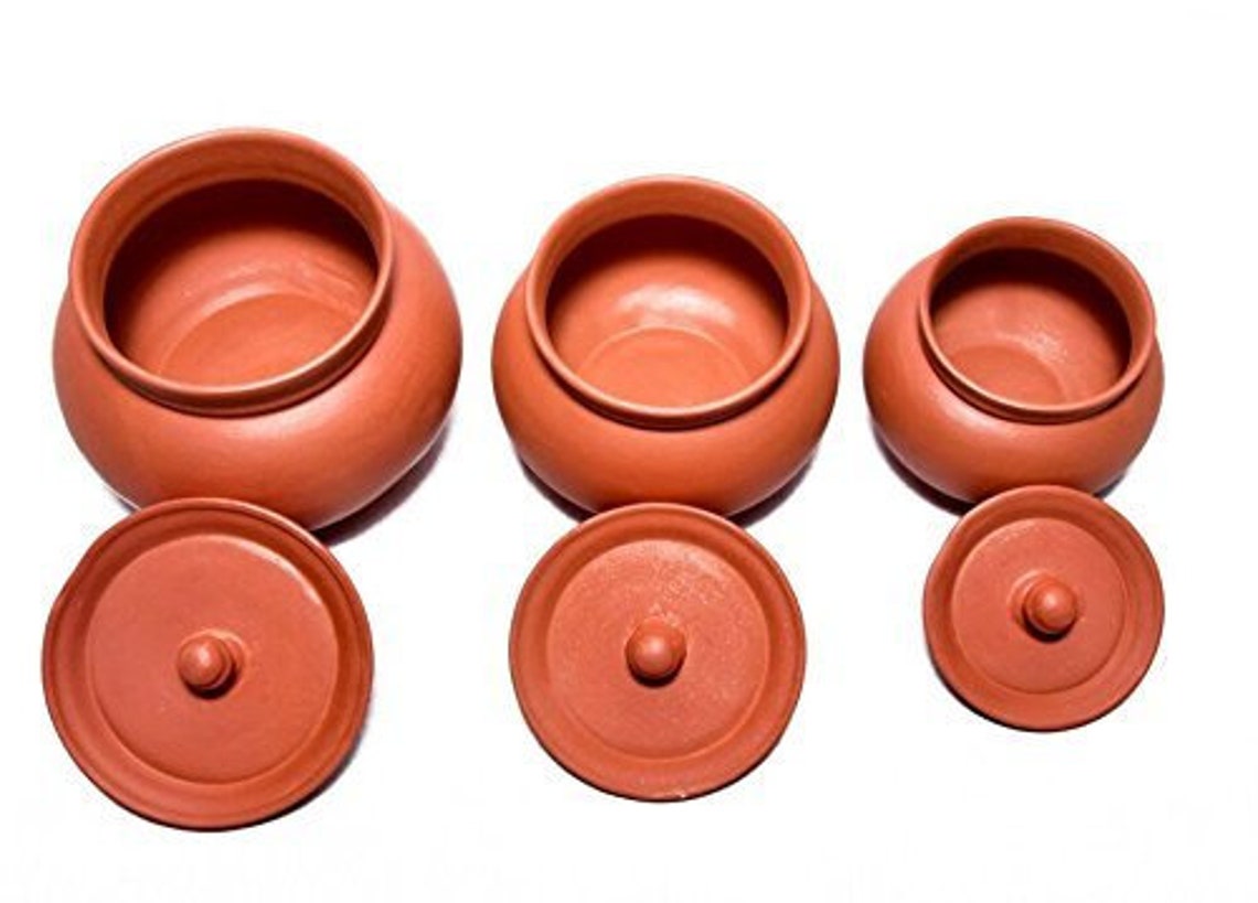 Clay Dahi Handi/Clay Handi/MItti Handi/Curd Pot 3pc Set Set Etsy