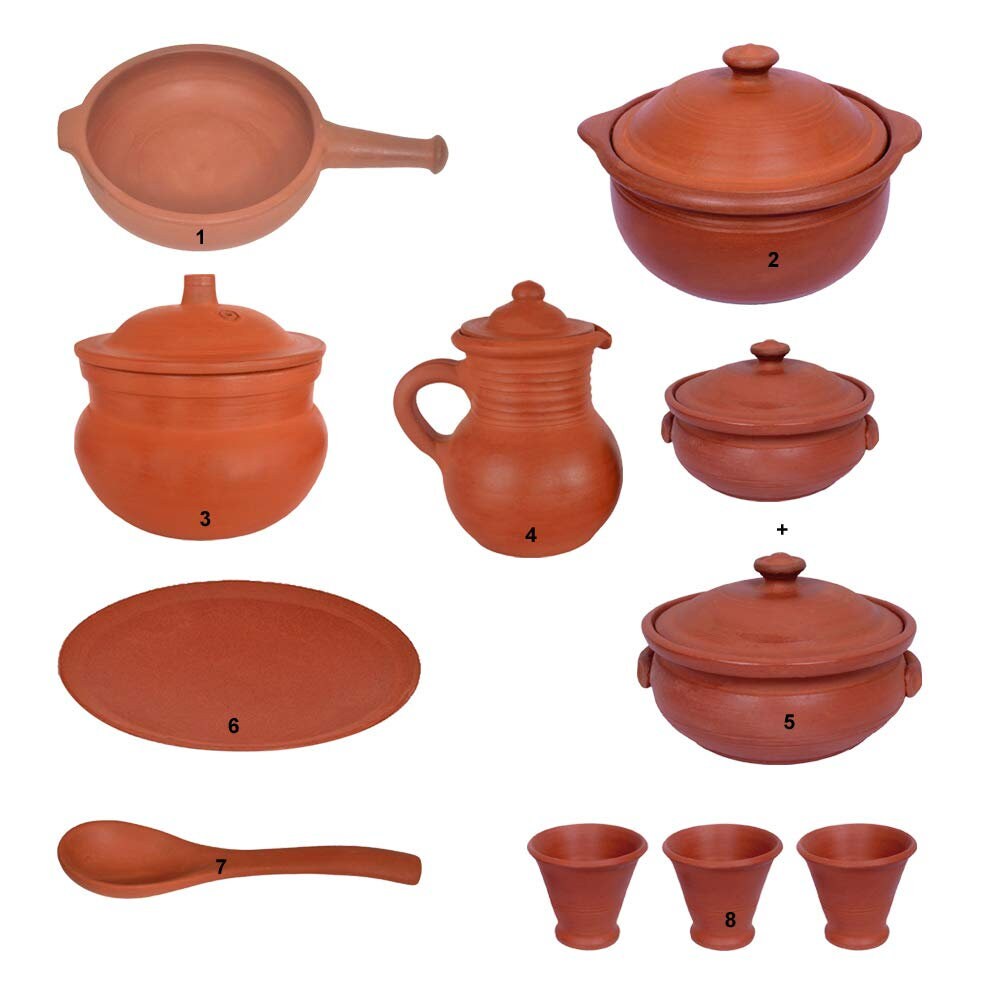 Indian Clay Mitti Earthen Utensils for Cooking and Serving Etsy