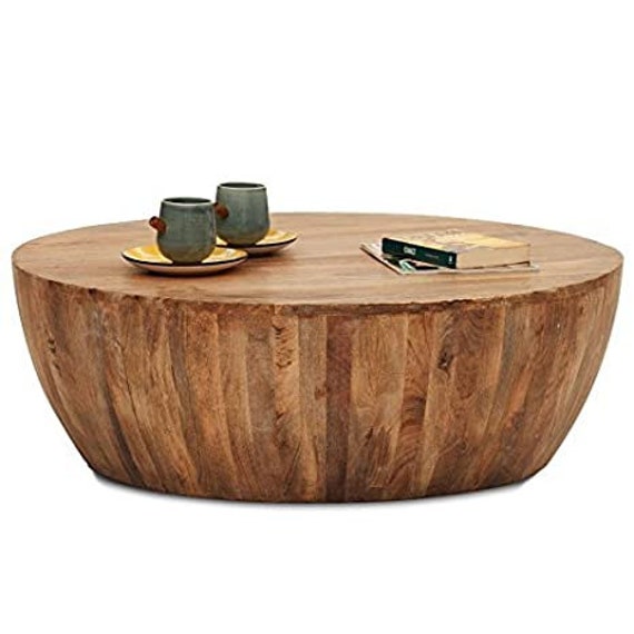 Round Wooden Drum Coffee Table Tail Centre Round Wooden Drum Coffee Table Tail, Round Wooden Coffee Table Drum