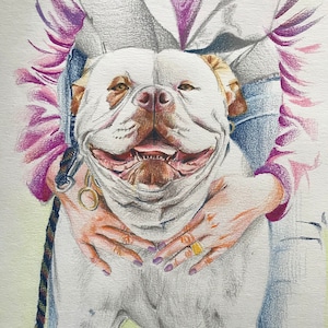 Original retrato personalizado hombre mujer niños mascotas A4 lápices de colores idea