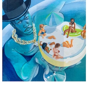 Affiche fanart Too Short Bay area hiphop legend cocktails original art swimmingpool