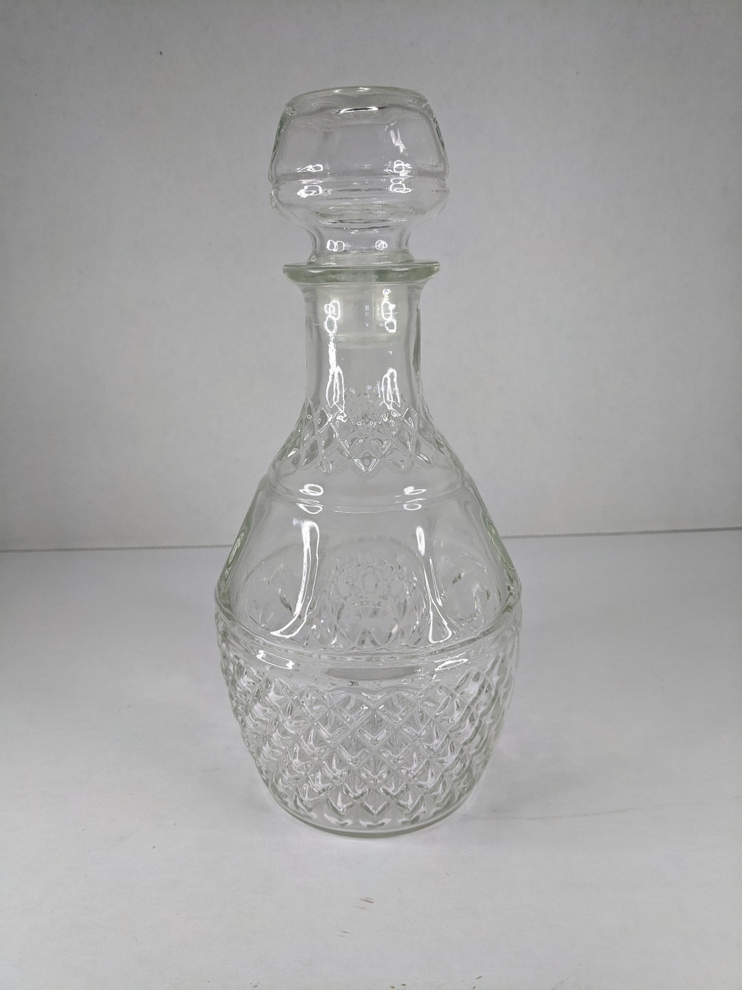 Crown Royal Decanter With Grape and Crown Design Used in Good Condition