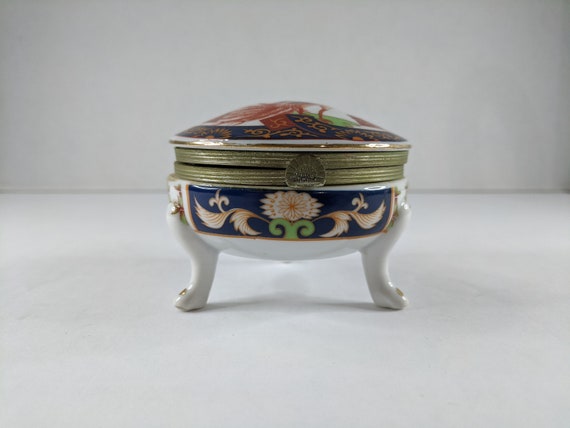 vintage ceramic asian jewelry or trinket box - Pr… - image 2