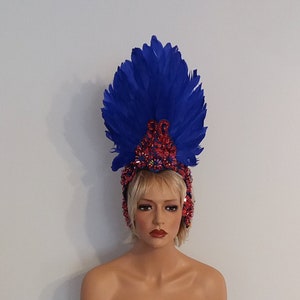 Vestido de plumas de lentejuelas TURQUESA Disfraces de samba Carnival Show  Girl Las Vegas Notting Hill Pride Parade festival School ball Brasil  SkyS-D1-T -  México