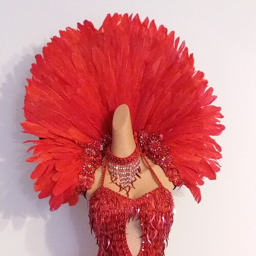 BLUE Feather Collarsamba Costumes Carnivalmardi Gras Show Etsy