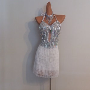 Vestido de franja de contas brancas-trajes de samba carnaval show menina las vegas notting hill orgulho gay desfile festival bola escolar brasil-WS-D1-WS
