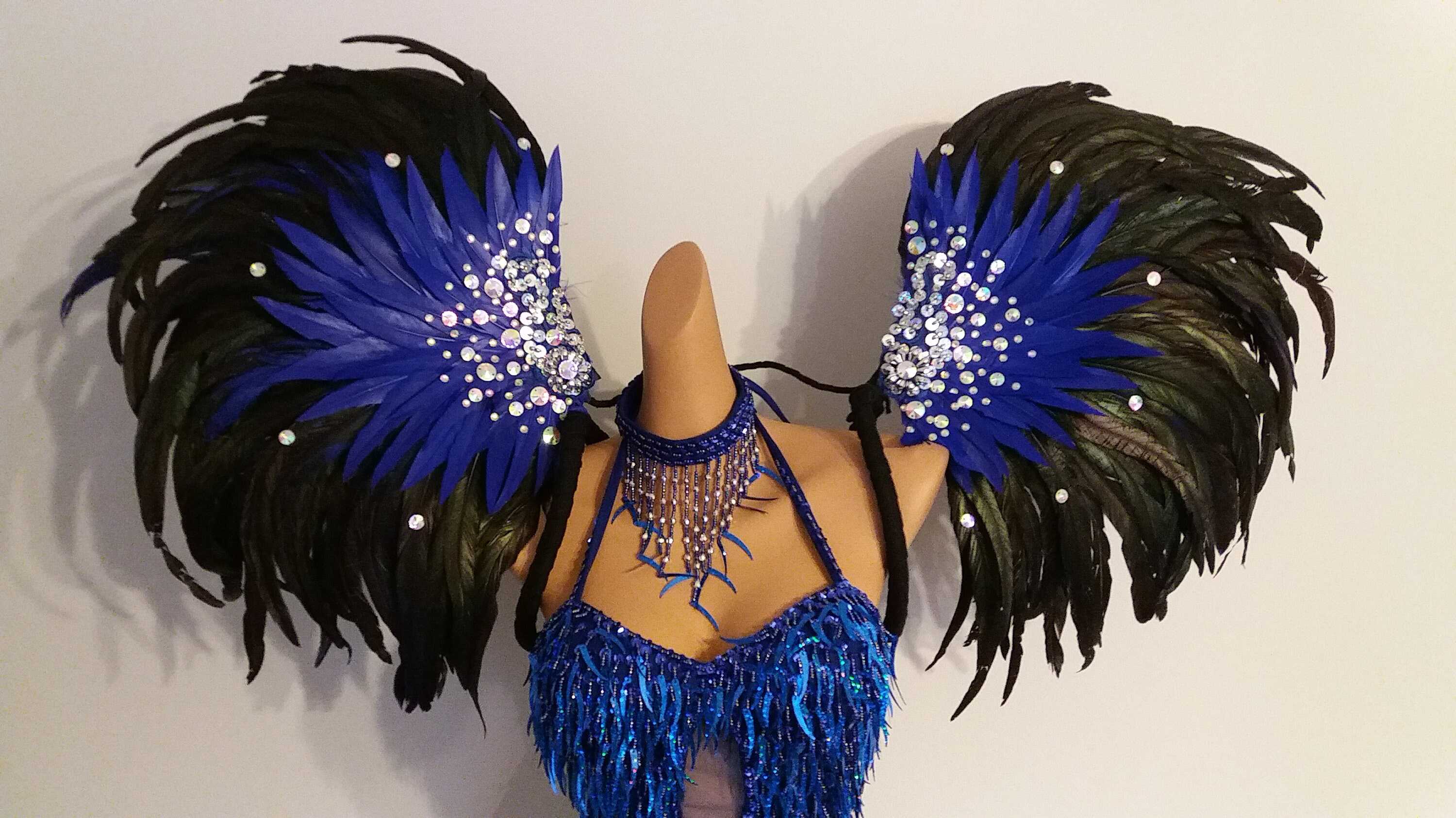 Samba Showgirl Feather Headdress and Wing Backpack Feather Backpiece Showgirl Samba Backpack - Etsy main image 2
