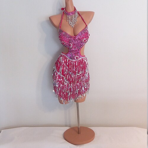 hot pink sequin fringe dress Selena Sequin Fringe Mini Dress - Hot Pink