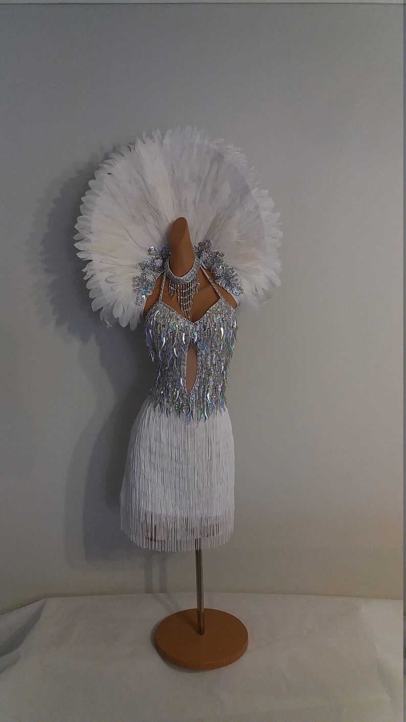 WHITE/Silver Feather CollarSamba Costumes CarnivalMardi Etsy