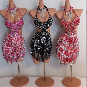Baby PINK Sequin Fringe Dress-samba Costumes Carnival Show - Etsy